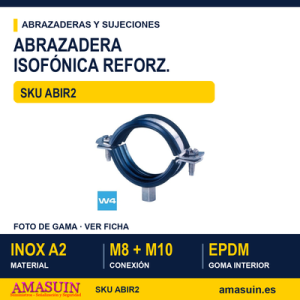 Abrazadera isofónica reforzada M8+M10 Inox A2 W4