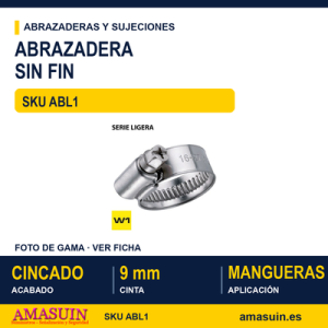 Abrazadera sin fin - DIN 3017 - 9mm W1 Cincada