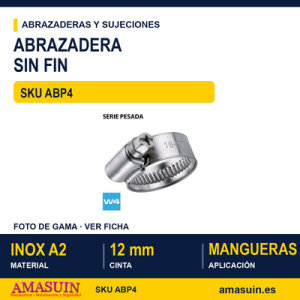 Abrazadera sin fin - DIN 3017 - 12mm W4 Inox A2
