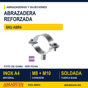 Abrazadera reforzada M8+M10 W5 Inox. A4