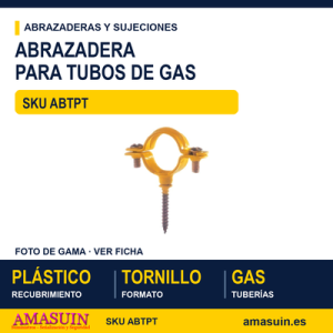 Abrazadera plastificada gas con tornillo