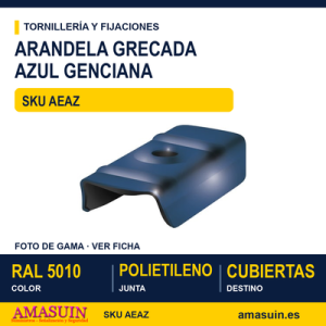 Arandela grecada Acero-PE Azul Genciana