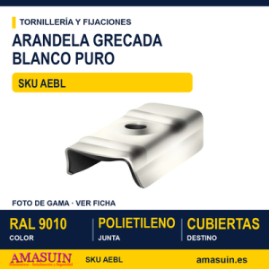 Arandela grecada Acero-PE Blanco Puro