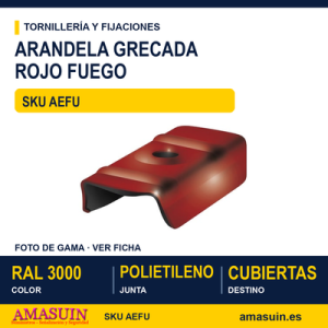 Arandela grecada Acero-PE Rojo Fuego