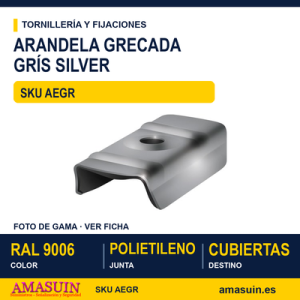 Arandela grecada Acero-PE Grís Silver
