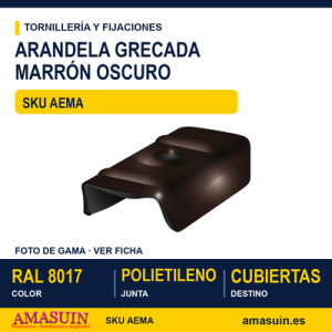 Arandela grecada Acero-PE Marrón Oscuro