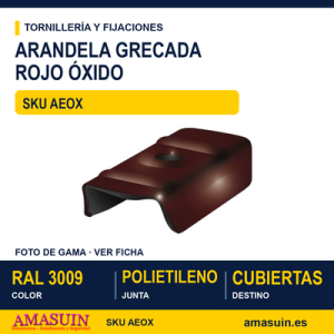 Arandela grecada Acero-PE Rojo Óxido