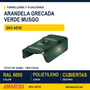 Arandela grecada Acero-PE Verde Musgo