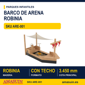BARCO DE ARENA CON MADERA DE ROBINIA