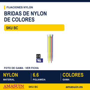Brida de nylon polyamida 6.6 en color