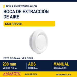Boca de extracción de aire - BOCA DE EXTRACCION DE AIRE 200 MM
