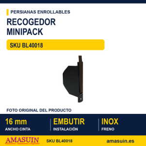Recogedor de embutir minipack 16 mm - BLISTER RECOGEDOR MINIPACK MARRÓN CON CINTA 16 MM