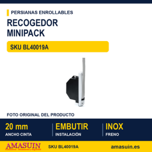 Recogedor de embutir minipack 20 mm - BLISTER RECOGEDOR MINIPACK BLANCO 20 MM PLACA ALUMINIO