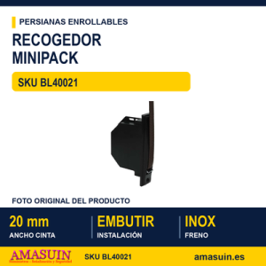 Recogedor de embutir minipack 20 mm - BLISTER RECOGEDOR MINIPACK MARRÓN CON CINTA 20 MM