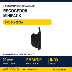 Recogedor de embutir minipack 20 mm - BLISTER RECOGEDOR MINIPACK MARRÓN 20 MM PLACA ALUMINIO
