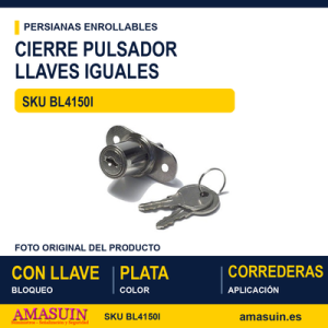 Cierre Centro Pulsador Llaves Iguales Plata