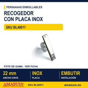 Recogedor de 8 metros con placa inoxidable - BLISTER RECOGEDOR 9011 8M PLACA INOX 24 CM