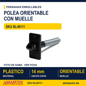 Polea orientable con muelle - BLISTER POLEA ORIENTABLE DE PLÁSTICO MARRON