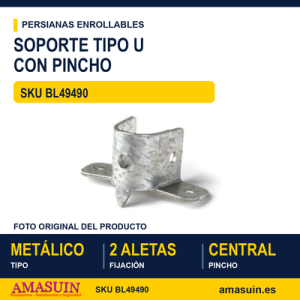 Soporte tipo "U" con pincho - BLISTER SOPORTE 9490 ESTAMPADO "U" CON PINCHO 2U