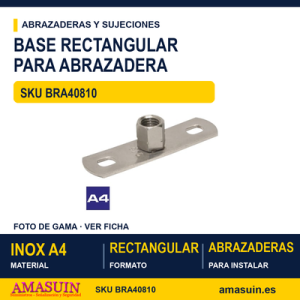 Base rectangular para abrazadera Inox A4