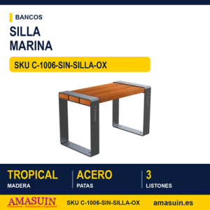 Silla Marina sin Respaldo Acero y Tropical