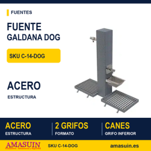 Fuente doble Galdana DOG con religa Galvanizada