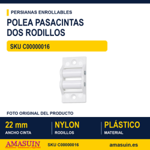 POLEA PLÁSTICO 2 RODILLOS PLÁSTICO