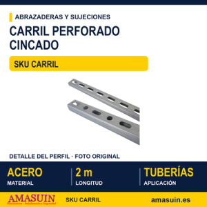 Carril perforado Cincado - 2m
