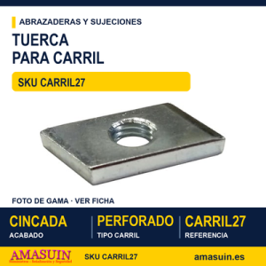 Tuerca para carril perforado Cincada - 27mm