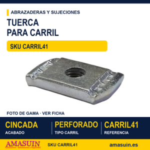 Tuerca para carril perforado Cincada - 41mm