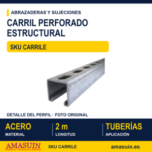 Carril perforado estructural Cincado - 2m