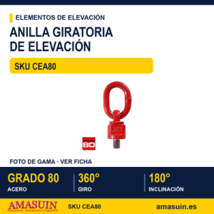 Anilla elevación giratoria con anilla grado 80