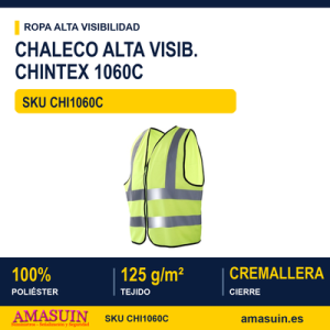 Chaleco de alta visibilidad Chintex 1060C con cremallera amarillo