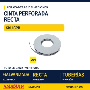Cinta perforada recta galvanizada