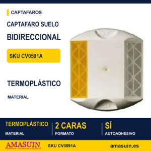 Captafaros de Suelo Blanco-Amarillo Adhesivo 3M