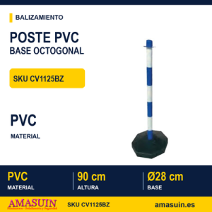 Poste Azul/Blanco Base Octogonal