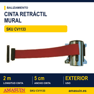 Cinta Retráctil Roja 2m Mural 1 Cinta Retráctil Roja 2m Mural