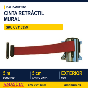 Cinta Retráctil Roja 5m Mural