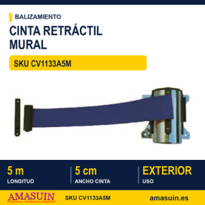Cinta Retráctil Azul 5m Mural
