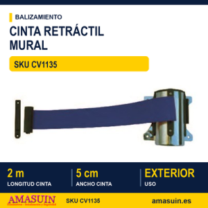 Cinta Retráctil Azul 2m Mural