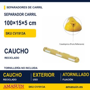 Separador Carril Amarillo 100x15x5cm