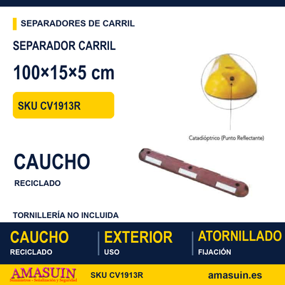 Separador Carril Rojo 100x15x5cm 1 Separador Carril Rojo 100x15x5cm