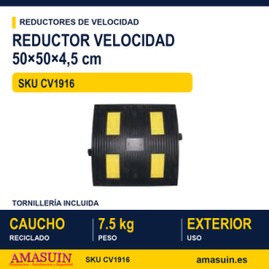 Reductor Velocidad Negro 50x50x4,5cm
