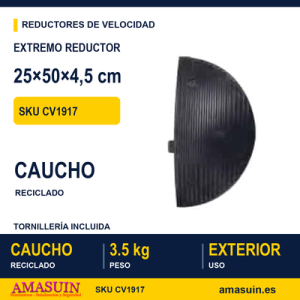 Extremo Reductor Velocidad Negro 25x50x4,5cm