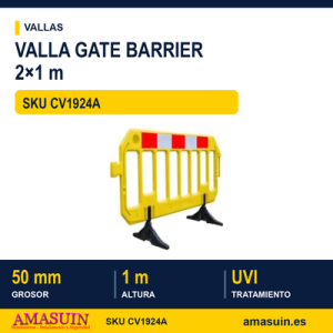 Valla Plástico Amarilla Gate Barrier 2x1m