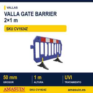 Valla Plástico Azul Gate Barrier 2x1m