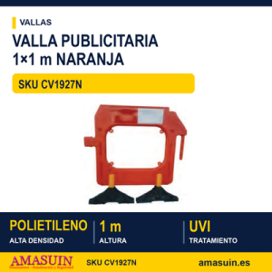 Valla Plástico Naranja Publicidad 1x1m