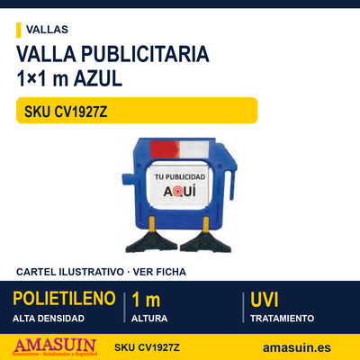 Valla Plástico Azul Publicidad 1x1m 1 Valla Plástico Azul Publicidad 1x1m