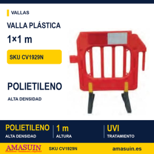 Valla Plástico Naranja 1x1m