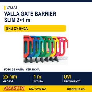 Valla Plástico Amarilla Slim Gate Barrier 2x1m